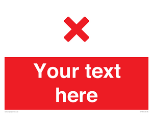 Custom red background, red cross sign